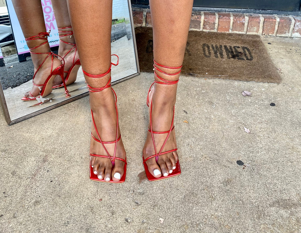 Tie Me Up Heels (Red)