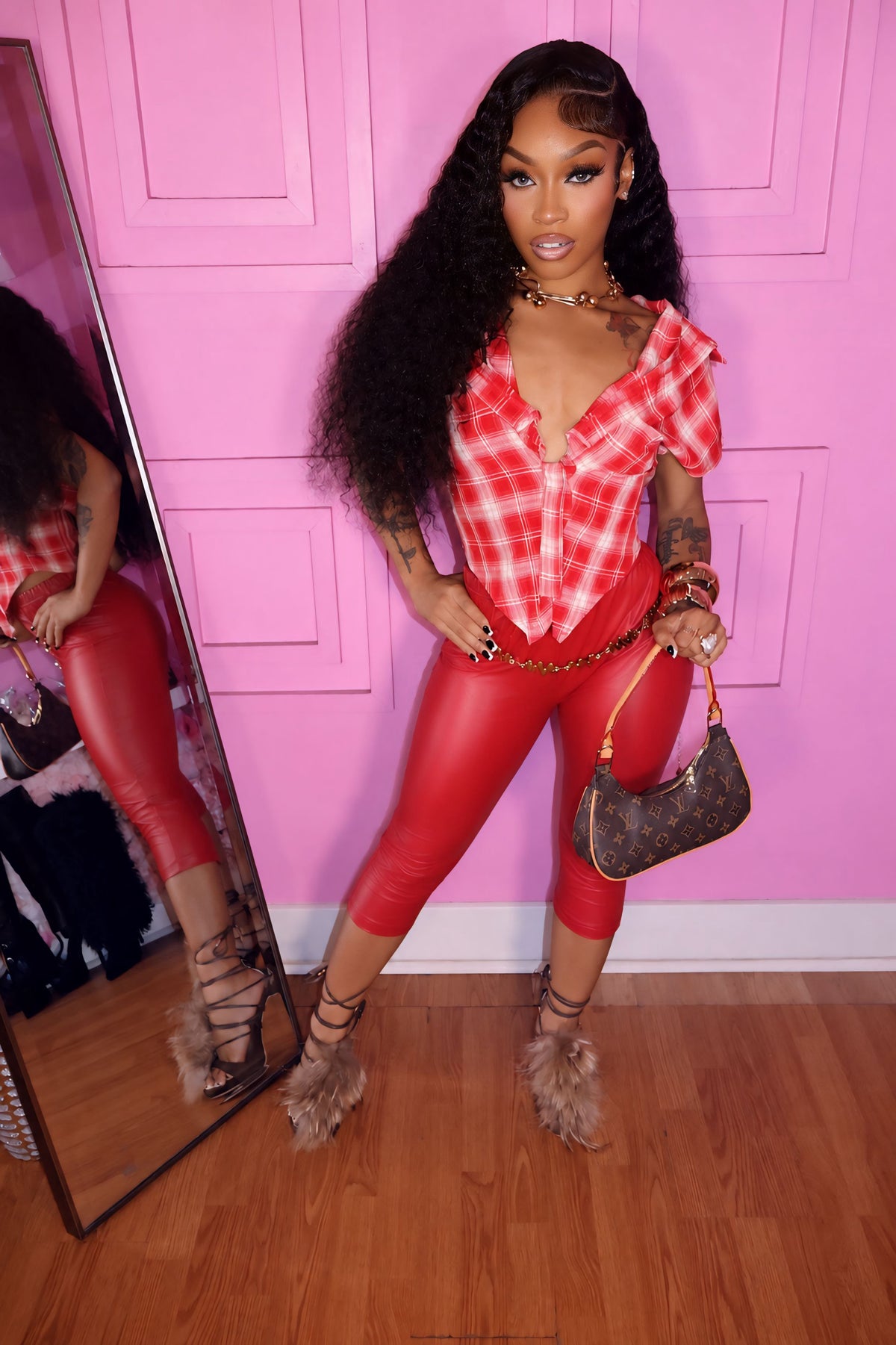 Plaid Society Top (Red)