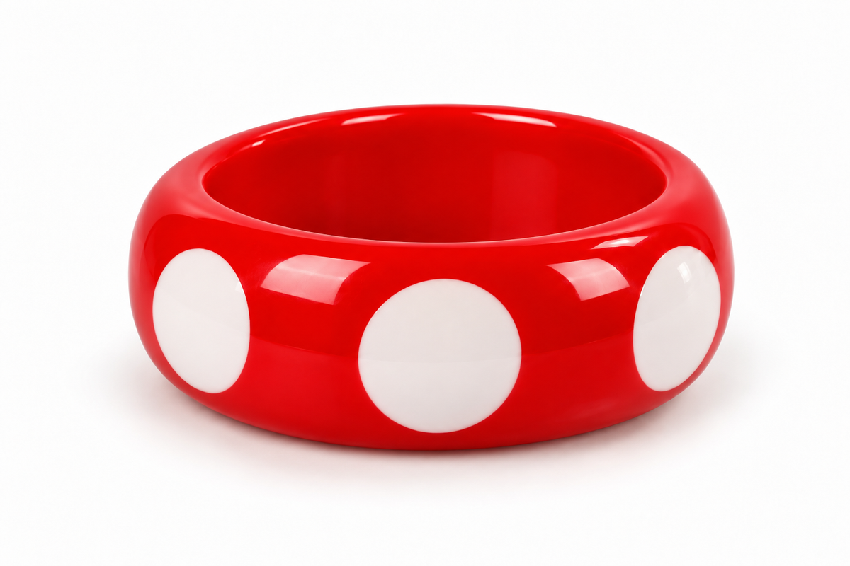 Pop Art Bangle- Red & Bold Dot