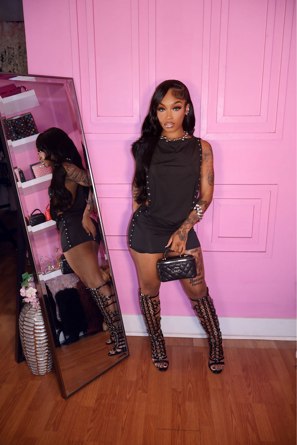 Rivet Rebel Dress (Black)