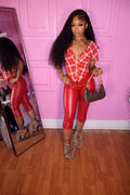 Plaid Society Top (Red)