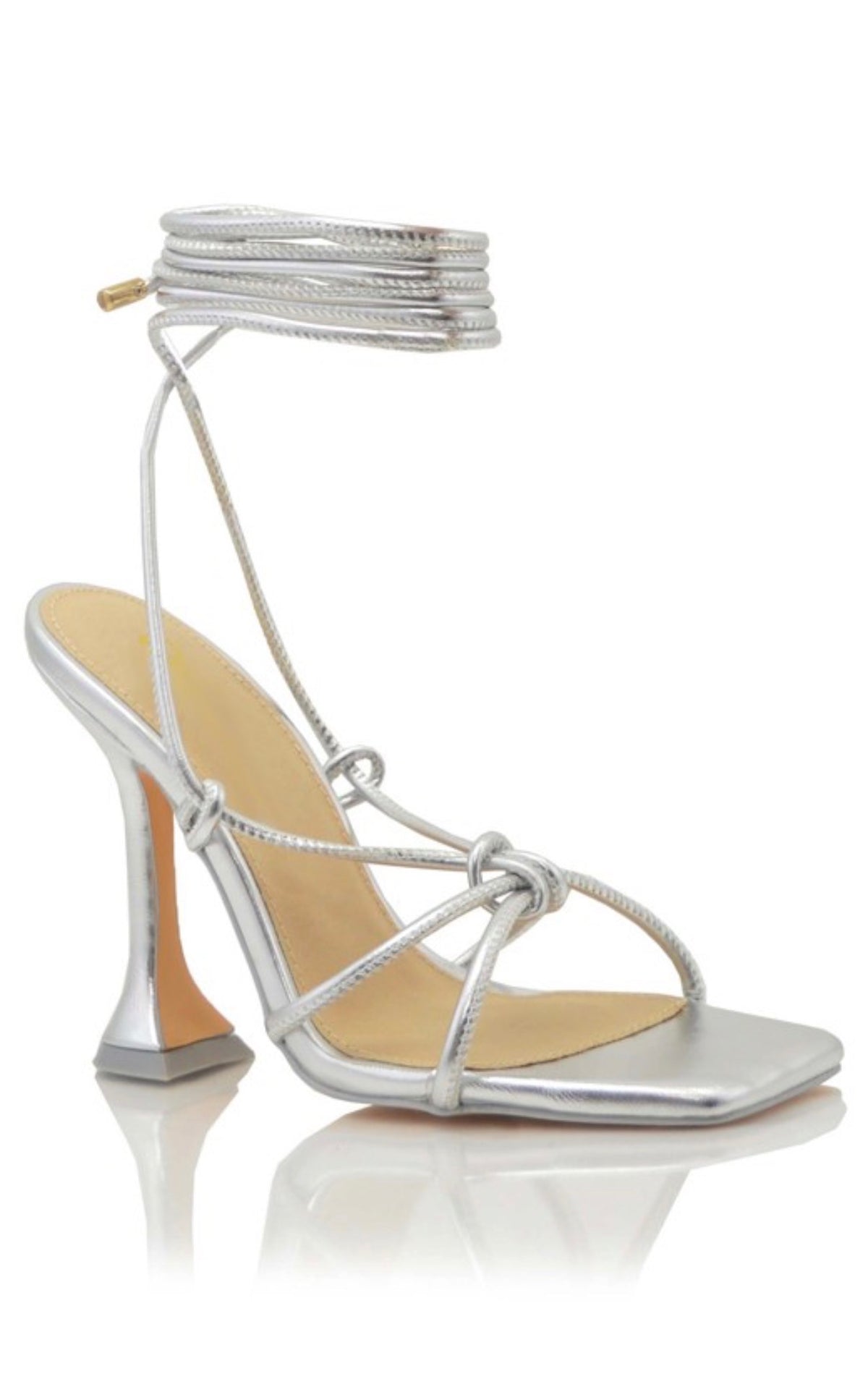 Fav Tie Up Heels (Silver)