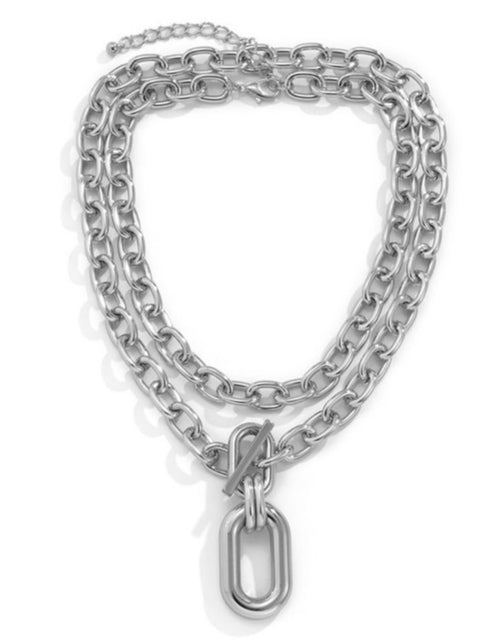 Chunky Chain 2 Pc Necklace Available In Silver & Gold