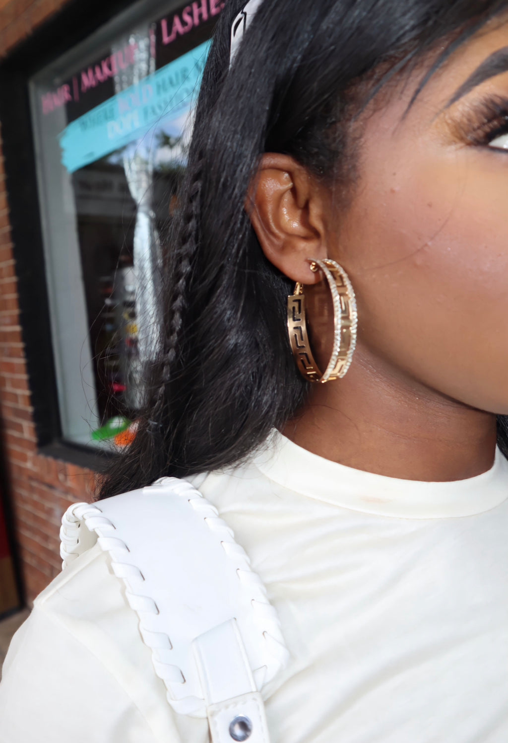 Studded Love Hoop Earrings