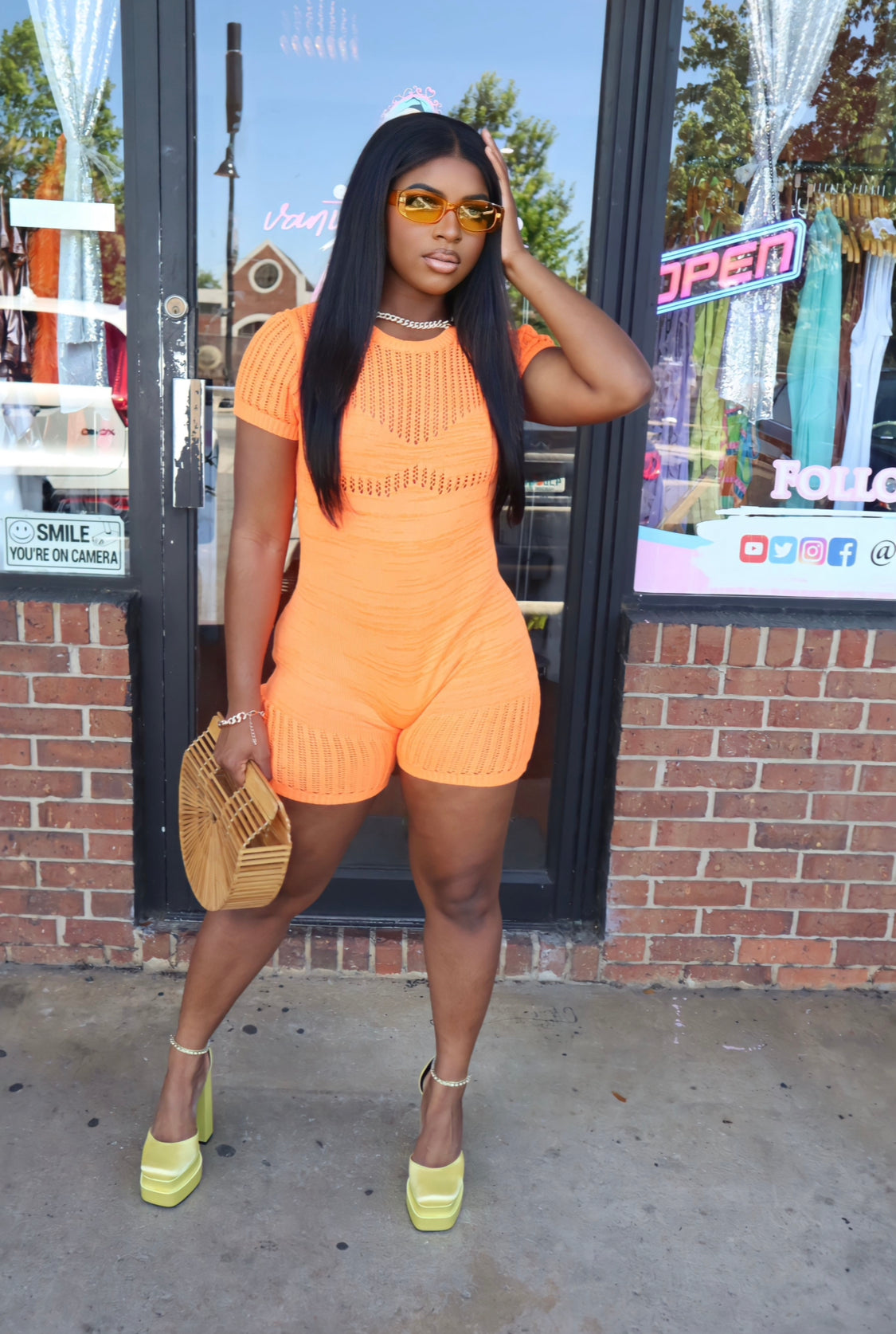 Spin Bout You Romper (Orange)