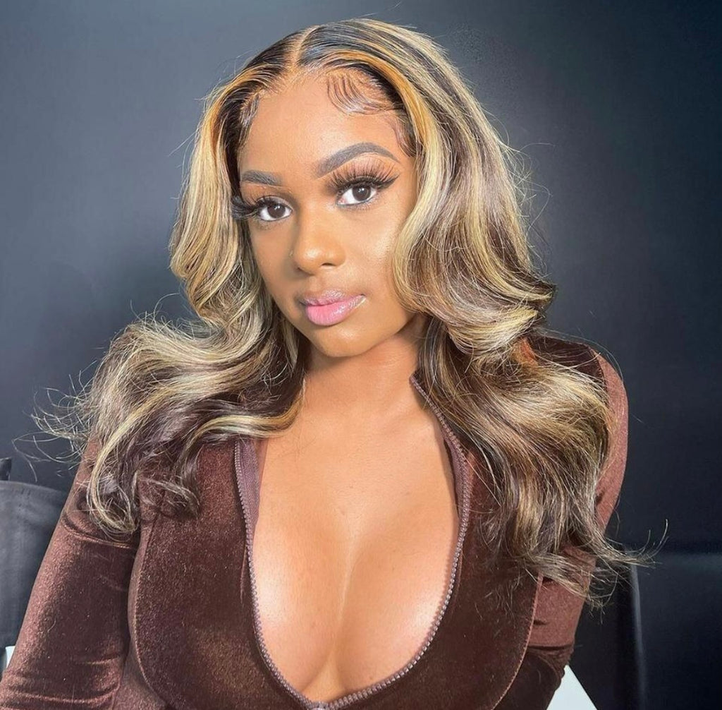 Posh Body Wave Transparent Wig (Yonce Highlighted )
