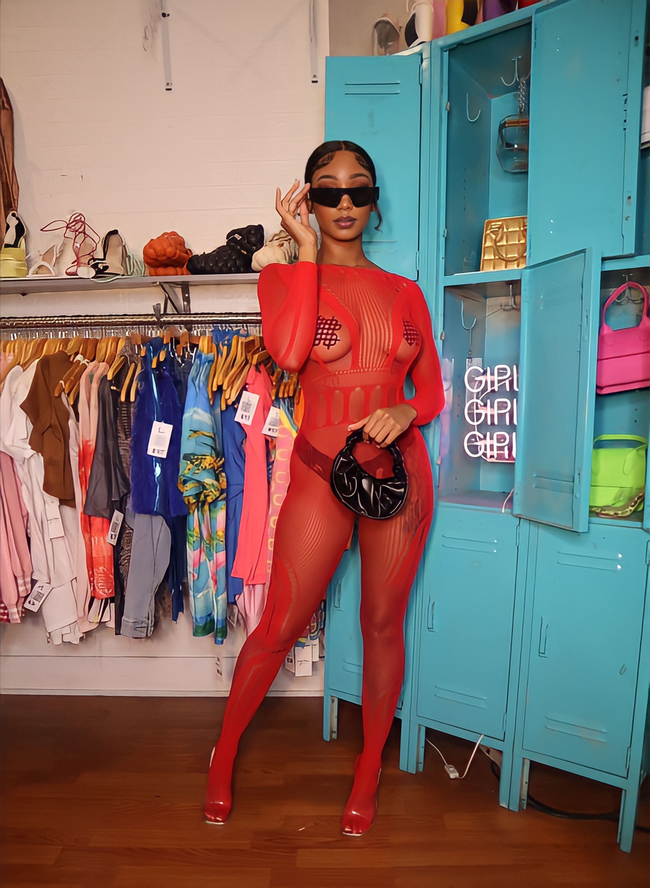 To The Point Bodysuit (Red)