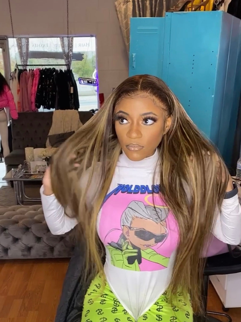 Vain Straight Transparent Wig (Yonce Highlighted )
