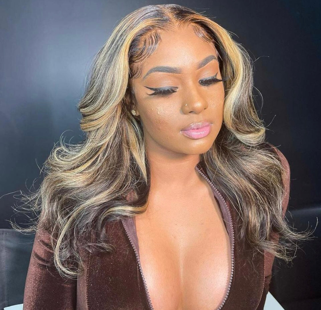 Posh Body Wave Transparent Wig (Yonce Highlighted )